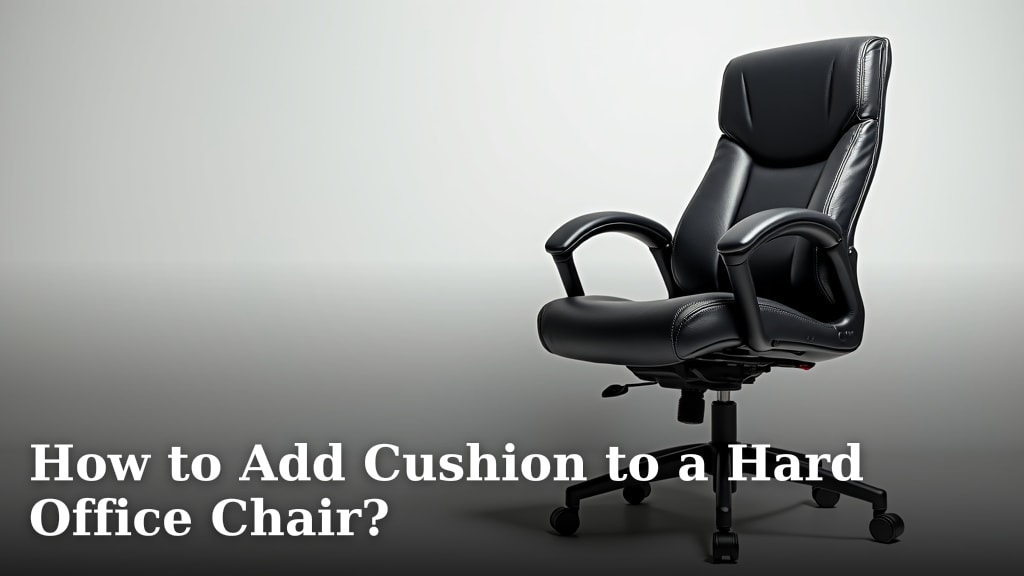 How to Add Cushion to a Hard Office Chair?