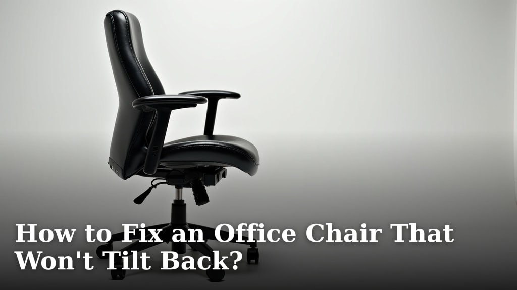 How to Fix an Office Chair That Won't Tilt Back?